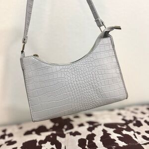 Light Gray Baguette Shoulder Bag